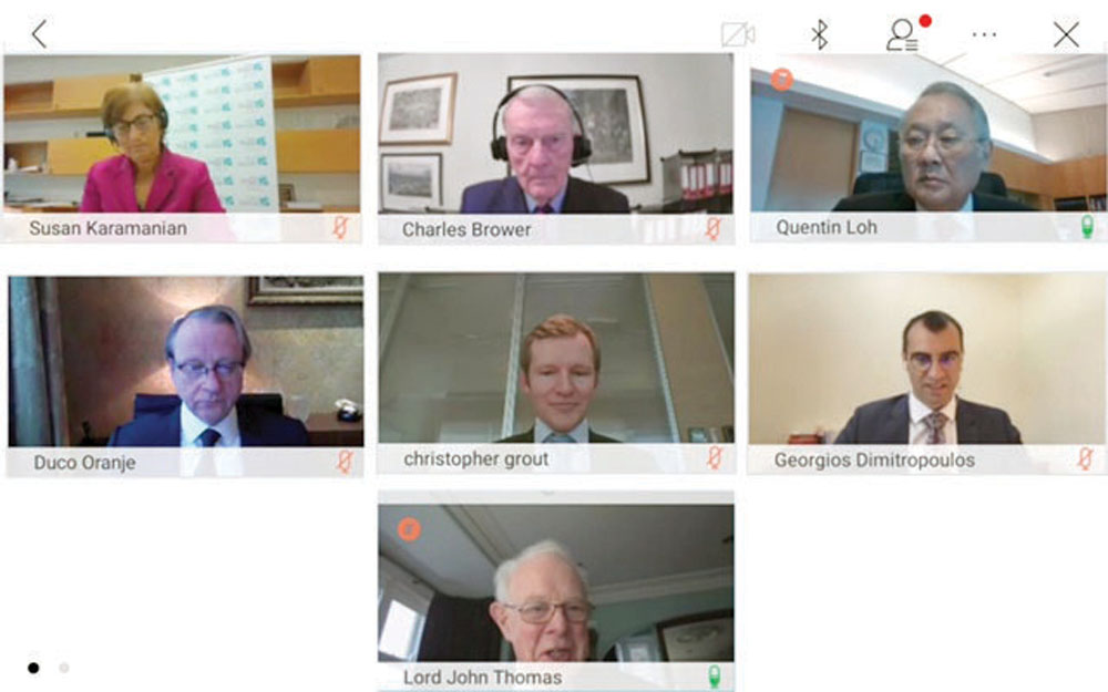 Legal professionals and experts during the webinar recently. 