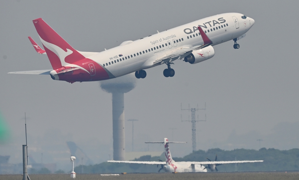 File photo: Qantas Boeing taking off. Photo by: AFP. 