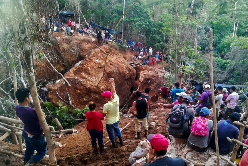 Handout photo released by the Fundacion del Rio of the site of landslide at 