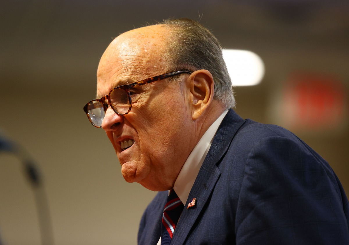 LANSING, MI - DECEMBER 02: U.S. President Donald Trump's personal attorney Rudy Giuliani speaks during an appearance before the Michigan House Oversight Committee on December 2, 2020 in Lansing, Rey Del Rio/Getty Images/AFP