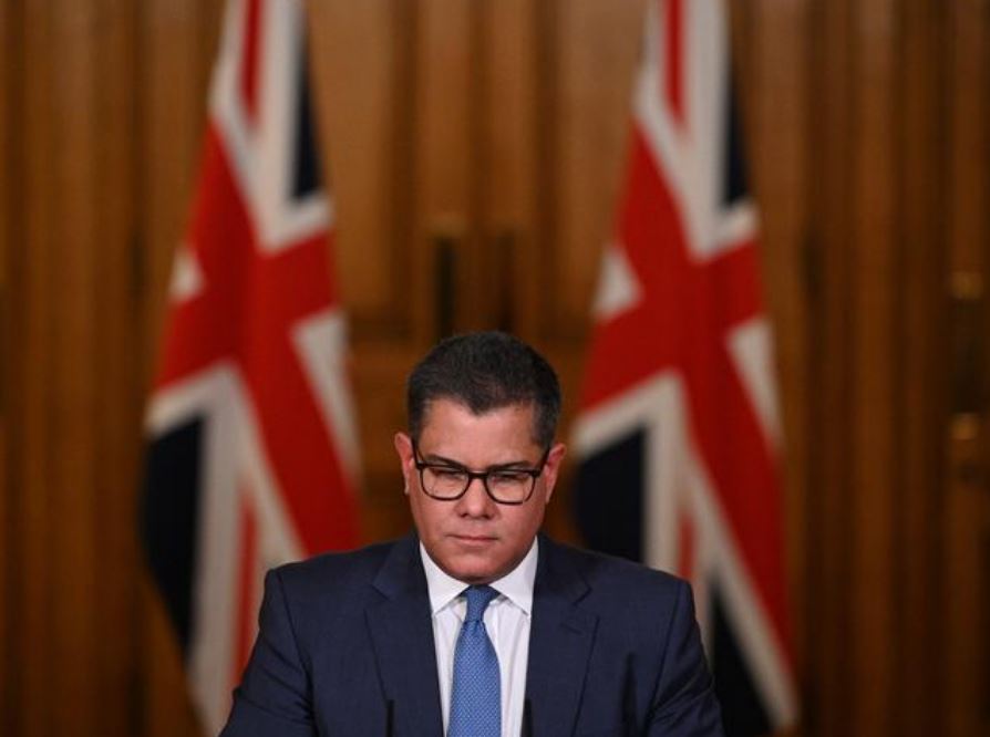 Britain's Business Secretary Alok Sharma attends a virtual news conference. (Leon Neal/Reuters)