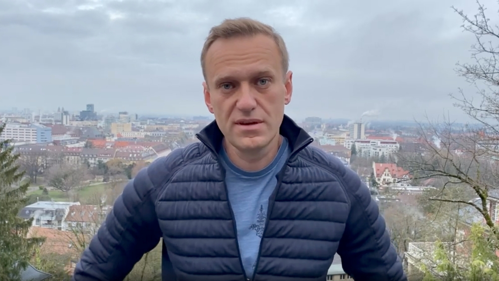 Russian opposition politician Alexei Navalny is seen in a still image from video in Germany, in this undated image obtained from social media January 13, 2021. 