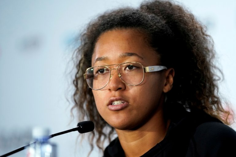 Japan's Naomi Osaka attends a news conference. REUTERS/Aly Song -/File Photo
