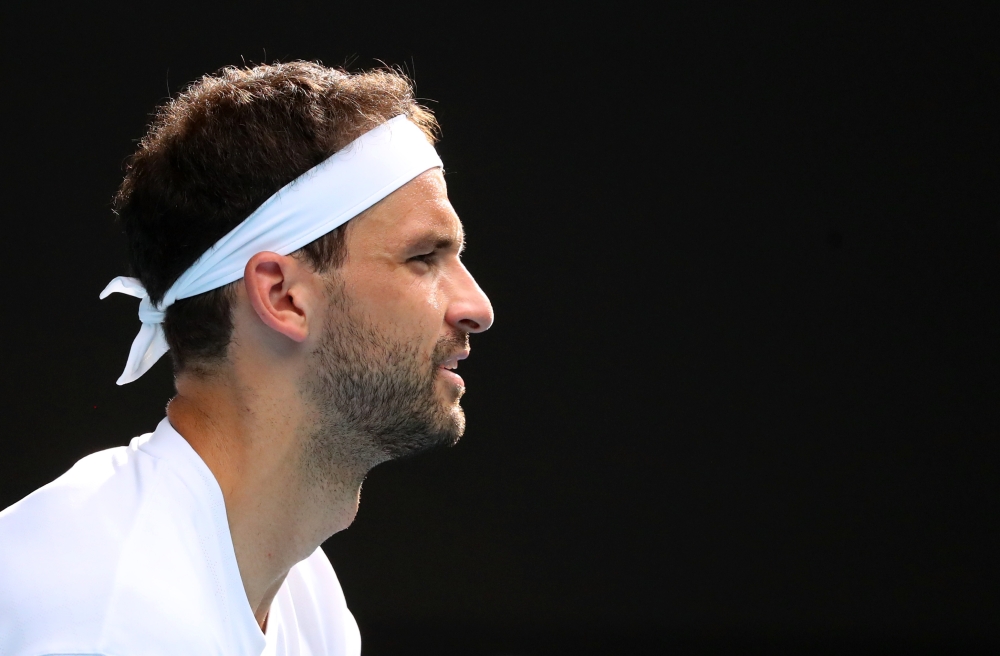 Bulgaria's Grigor Dimitrov during his quarter final match against Russia's Aslan Karatsev Reuters/Kelly Defina