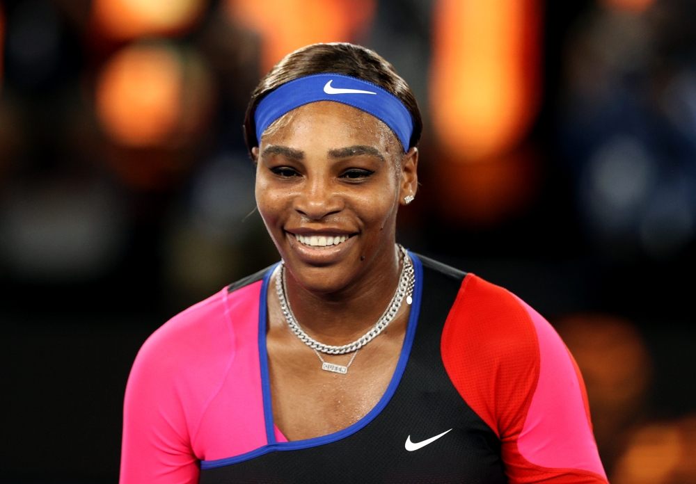 Serena Williams of the U.S. celebrates winning her quarter final match against Romania's Simona Halep REUTERS/Loren Elliott
 