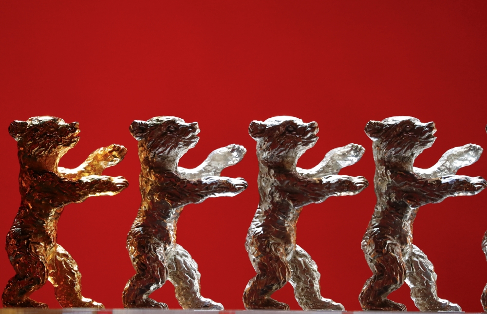 The Berlinale bear award statues are lined up ahead of the awards ceremony at the 70th Berlinale International Film Festival in Berlin, Germany, February 29, 2020. REUTERS/Fabrizio Bensch/File Photo