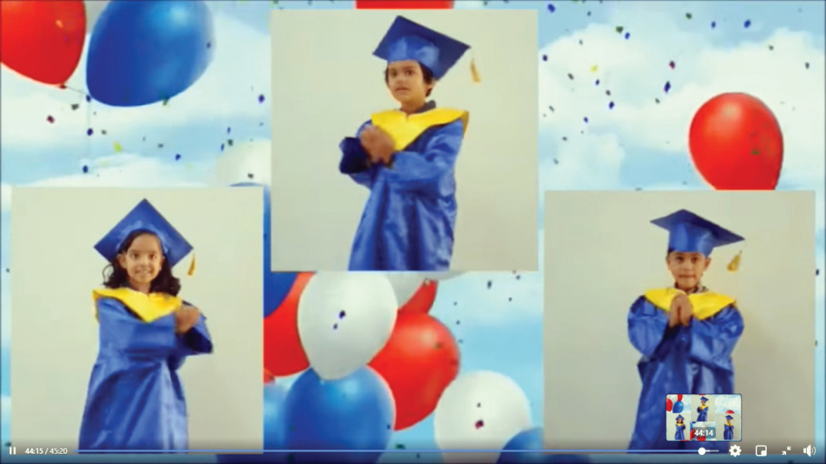 Students of MES Indian School are celebrating Kindergarten Graduation Day.