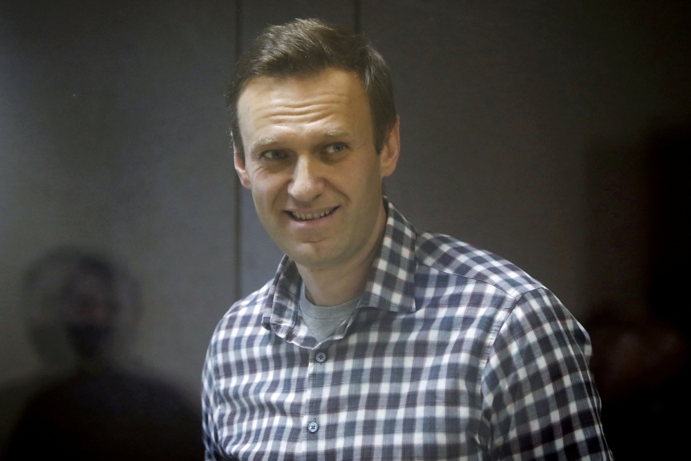 Russian opposition politician Alexei Navalny attends a court hearing in Moscow, Russia February 20, 2021. Reuters/Maxim Shemetov/File Photo