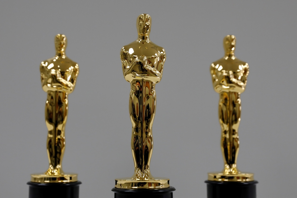 Finished mounted Oscar statuettes are seen at the Polich Tallix foundry in Walden, New York, U.S., January 25, 2018. REUTERS/Shannon Stapleton/File Photo/File Photo