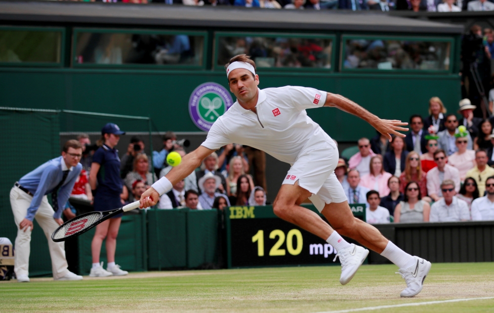 Switzerland's Roger Federer in action during the final against Serbia's Novak Djokovic Reuters/Andrew Couldridge/File Photo
