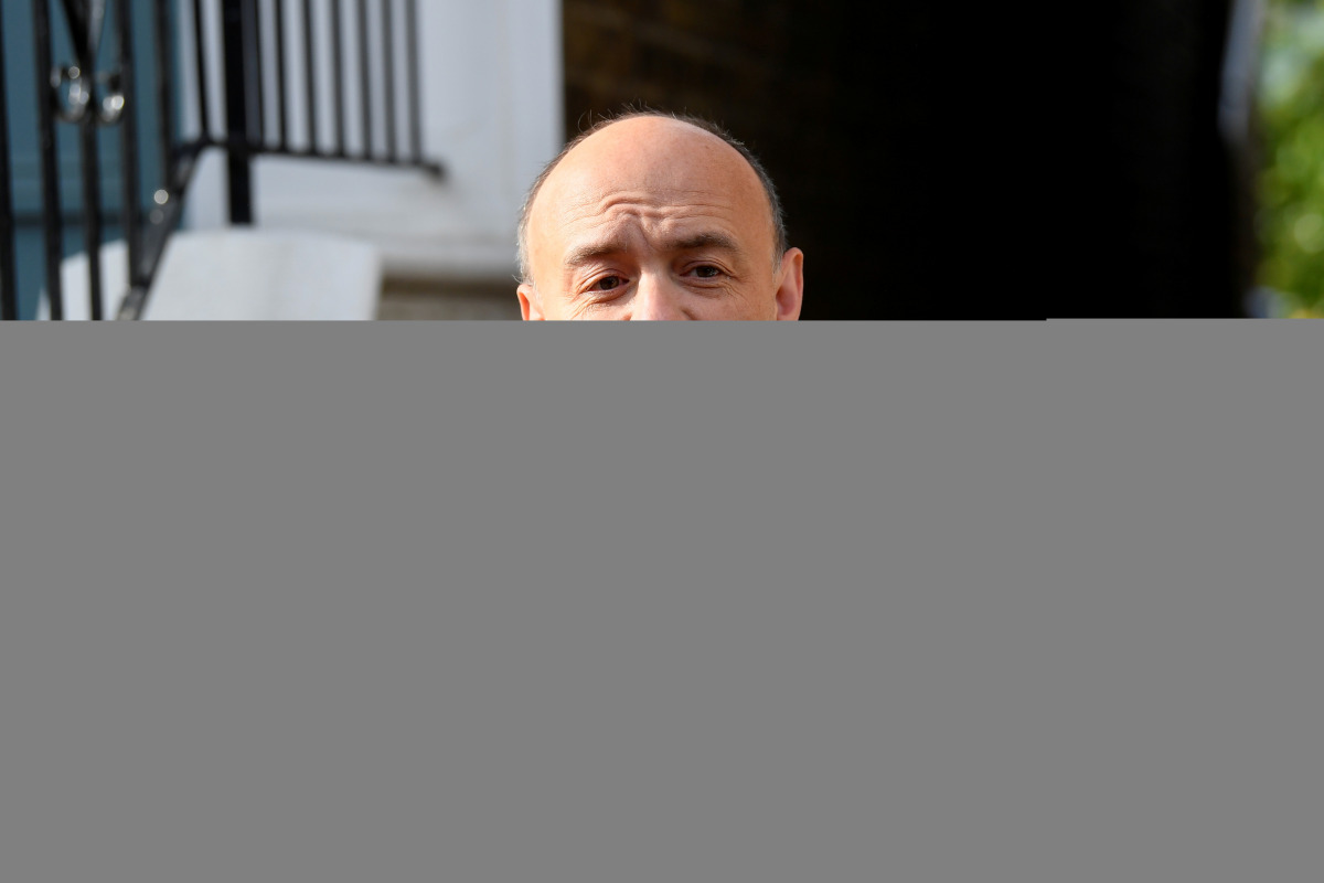 FILE PHOTO: Former special advisor to British Prime Minister Boris Johnson, Dominic Cummings, speaks to members of the media outside of his house, in London, Britain, May 4, 2021. REUTERS/Toby Melville/File Photo
