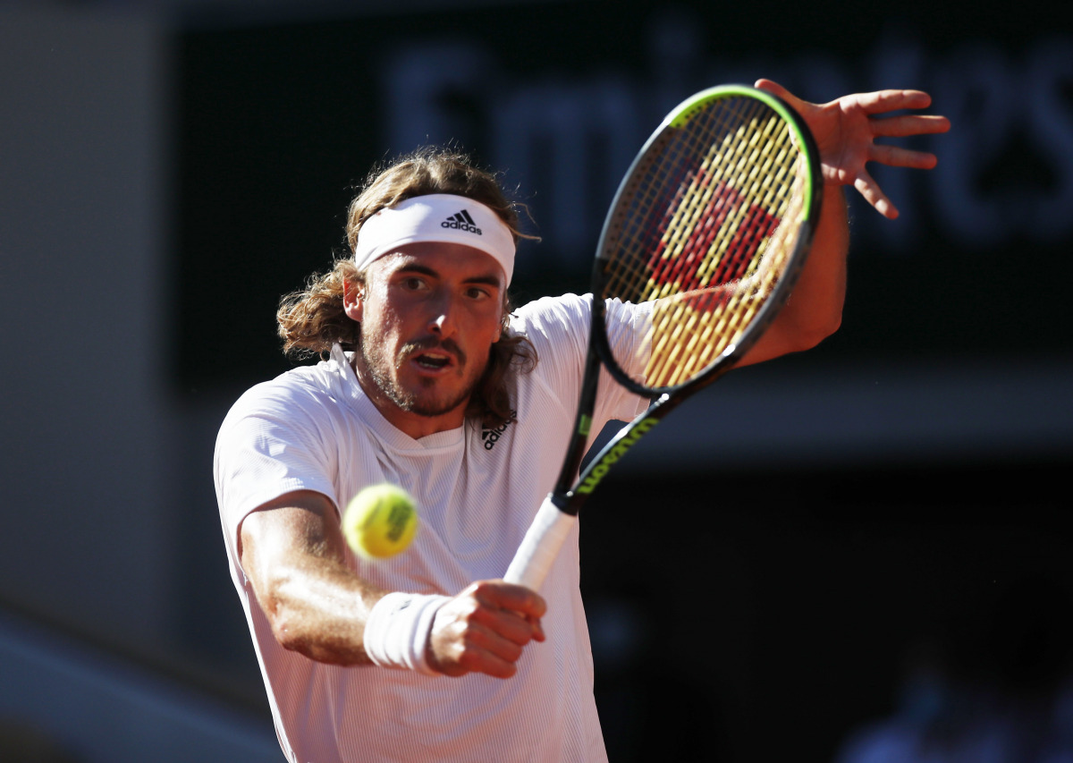 Tennis - French Open - Roland Garros, Paris, France - June 13, 2021 Greece's Stefanos Tsitsipas in action during the final against Serbia's Novak Djokovic REUTERS/Gonzalo Fuentes
