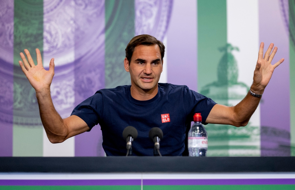 Switzerland's Roger Federer during a press conference (REUTERS/Florian Eisele)
