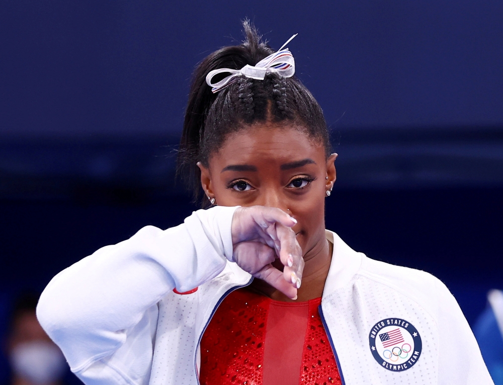  Simone Biles of the United States during the Women's Team Final REUTERS/Mike Blake/File Photo