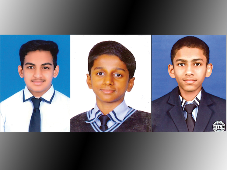 From left: Bharath Nair P, Ajzal Ahmed P M and Khaled Mohammed Abdul Qader 