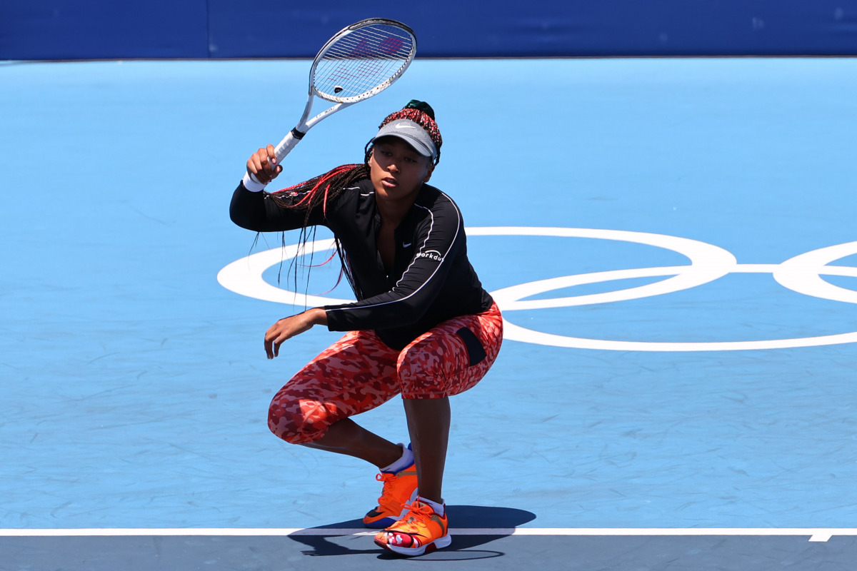 Tokyo 2020 Olympics - Tennis Training - Ariake Tennis Park, Tokyo, Japan - July 23, 2021 - Naomi Osaka of Japan during training. REUTERS/Mike Segar


