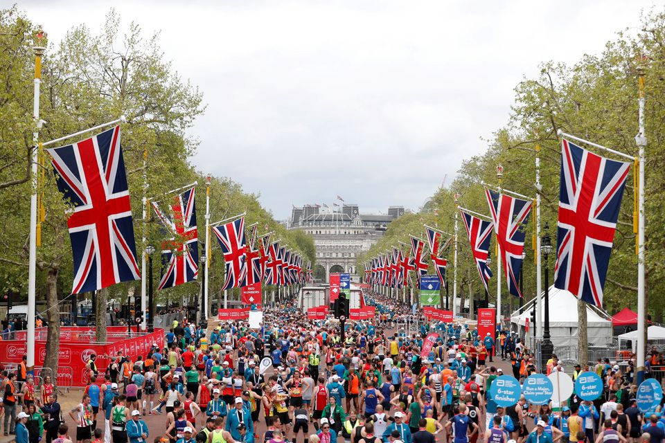 Athletics - London Marathon - London, Britain - April 28, 2019 General view at the finish of the London marathon REUTERS/Matthew Childs/File Photo