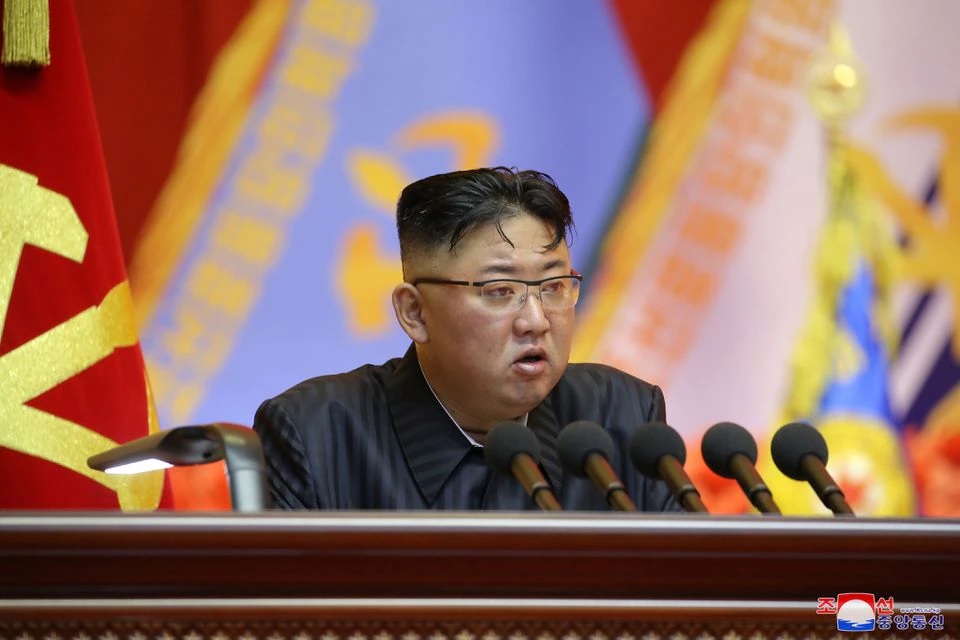 North Korea's leader Kim Jong Un leads the first workshop of the commanders and political officers of the Korean People's Army (KPA) in Pyongyang, North Korea in this image supplied by North Korea's Korean Central News Agency on July 30, 2021. KCNA via RE
