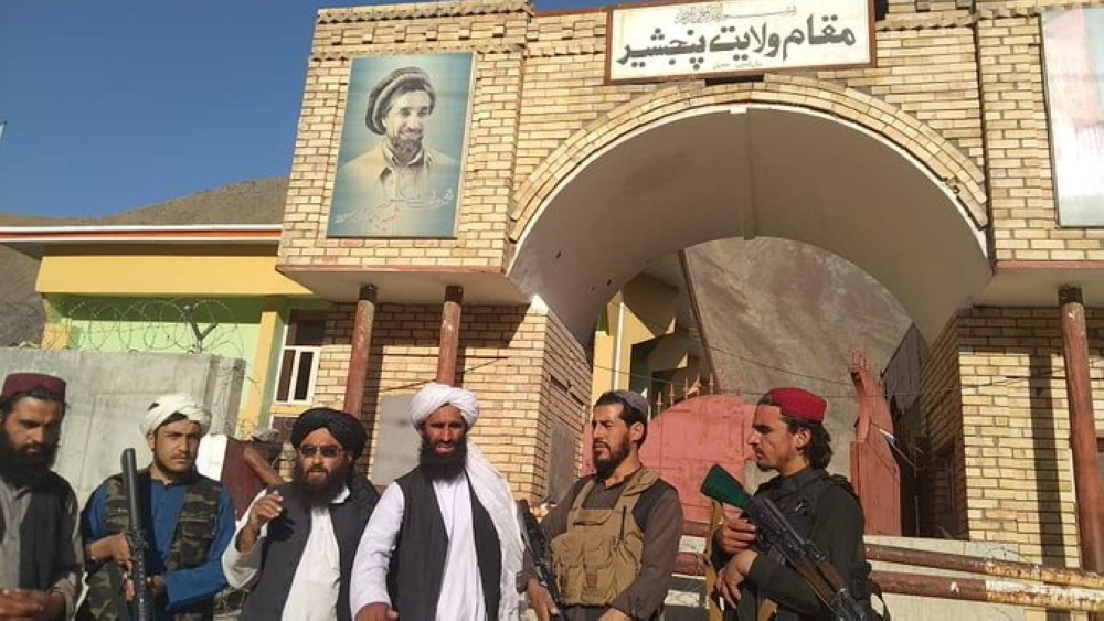 A view of a gate of the provincial governor's office in Panjshir, in this picture uploaded to social media on September 6, 2021. Social media handout/via Reuters