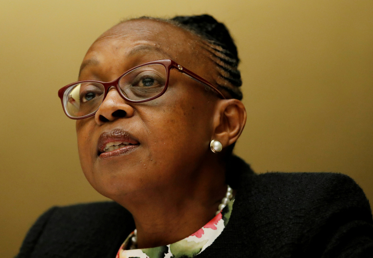 FILE PHOTO: Matshidiso Moeti, World Health Organization (WHO) Regional Director for Africa, attends a briefing for World Health Assembly (WHA) delegates on the Ebola outbreak response in Democratic Republic of the Congo at the United Nations in Geneva, Sw