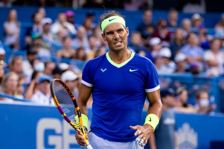 FILE PHOTO: Aug 4, 2021; Washington, DC, USA; Rafael Nadal of Spain reacts during the Citi Open at Rock Creek Park Tennis Center. Mandatory Credit: Scott Taetsch-USA TODAY Sports
