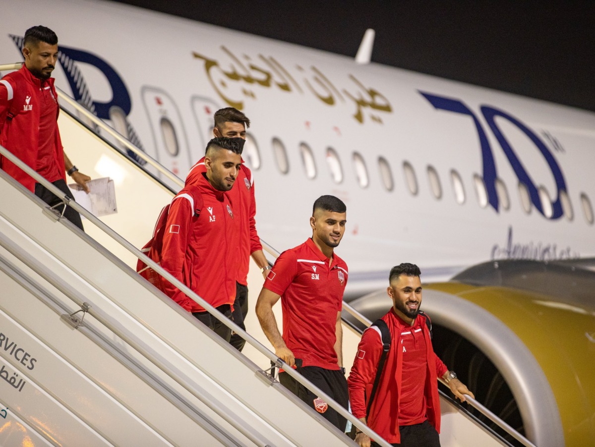 Bahrain players arrive in Doha on Friday to take part in FIFA Arab Cup Qatar 2021. Bahrain will meet hosts Qatar in the opening match on Tuesday.