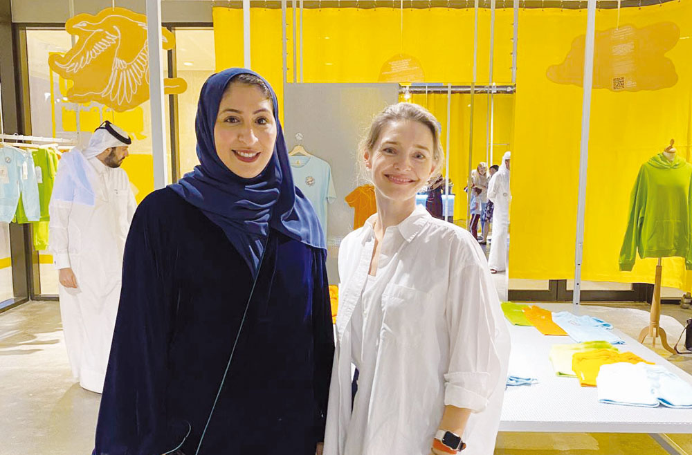 CEO and Founder of Baby Elephant Organic Wear, Aysha Almudahka (left) and Partner Ieva Simkiene during their Winter Collection launch at M7 in Msheireb.