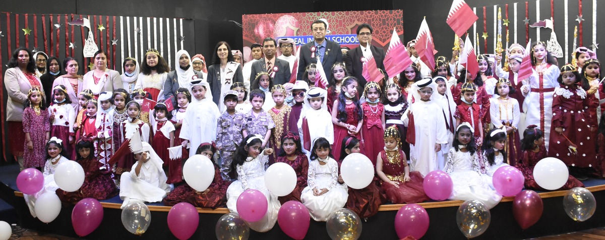 Ideal Indian School teachers and students during the QND celebrations.