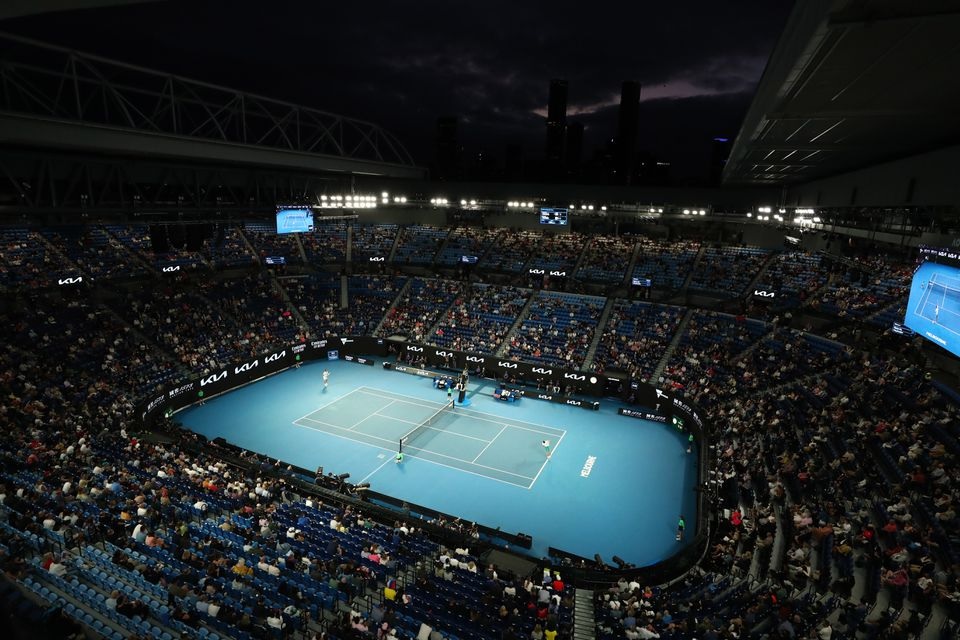 February 21, 2021 General view during the final between Serbia's Novak Djokovic and Russia's Daniil Medvedev. REUTERS/Kelly Defina

