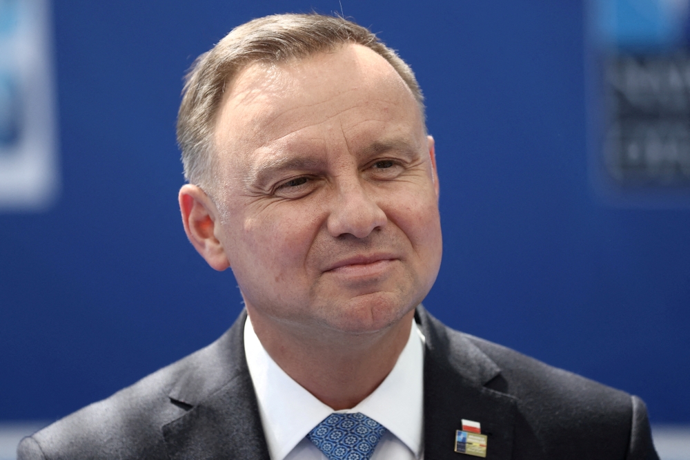 Poland's President Andrzej Duda arrives for the NATO summit at the Alliance's headquarters, in Brussels, Belgium, June 14, 2021. Kenzo Tribouillard/Pool via REUTERS/File Photo