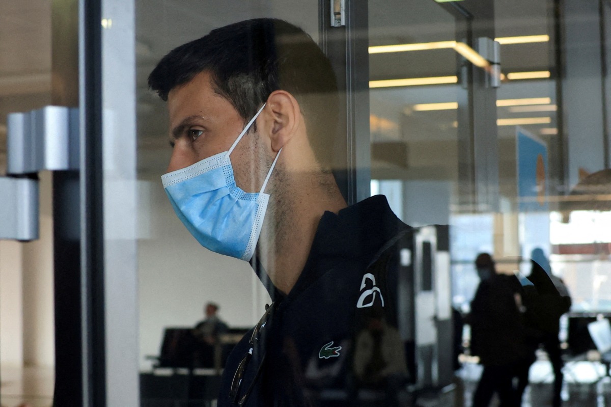 FILE PHOTO: Serbian tennis player Novak Djokovic arrives at Nikola Tesla Airport, after the Australian Federal Court upheld a government decision to cancel his visa to play in the Australian Open, in Belgrade, Serbia January 17, 2022. REUTERS/Christopher Pike 