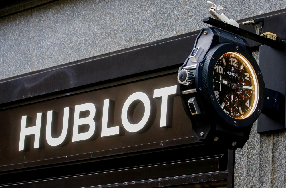 The company's logo is seen at a shop of LVMH's Hublot watch brand, as the spread of the coronavirus disease (COVID-19) continues, in Zurich, Switzerland January 25, 2021. REUTERS/Arnd Wiegmann/File Photo