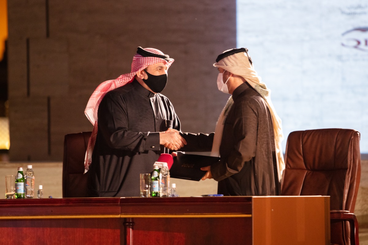 Officials during the announcement of Ahlibank as the exclusive banking partner of Katara International Arabian Horse Festival.