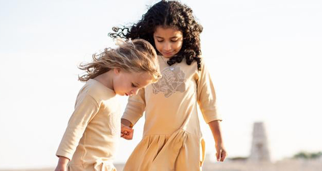 Children wearing Baby Elephant Organic Wear outfits.