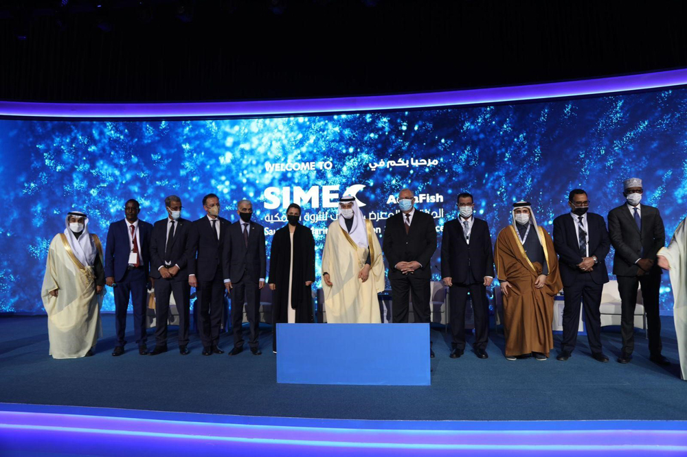 Minister of Municipality H E Dr. Abdullah bin Abdulaziz bin Turki Al Subaie during the International Conference and Exhibition on Fisheries in Riyadh, Saudi Arabia.