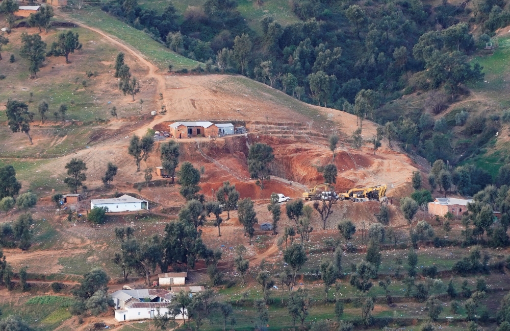 A general view of the site where rescuers retrieved yesterday the body of 5-year-old child, Rayan Awram, near Chefchaouen, Morocco February 6, 2022. REUTERS.