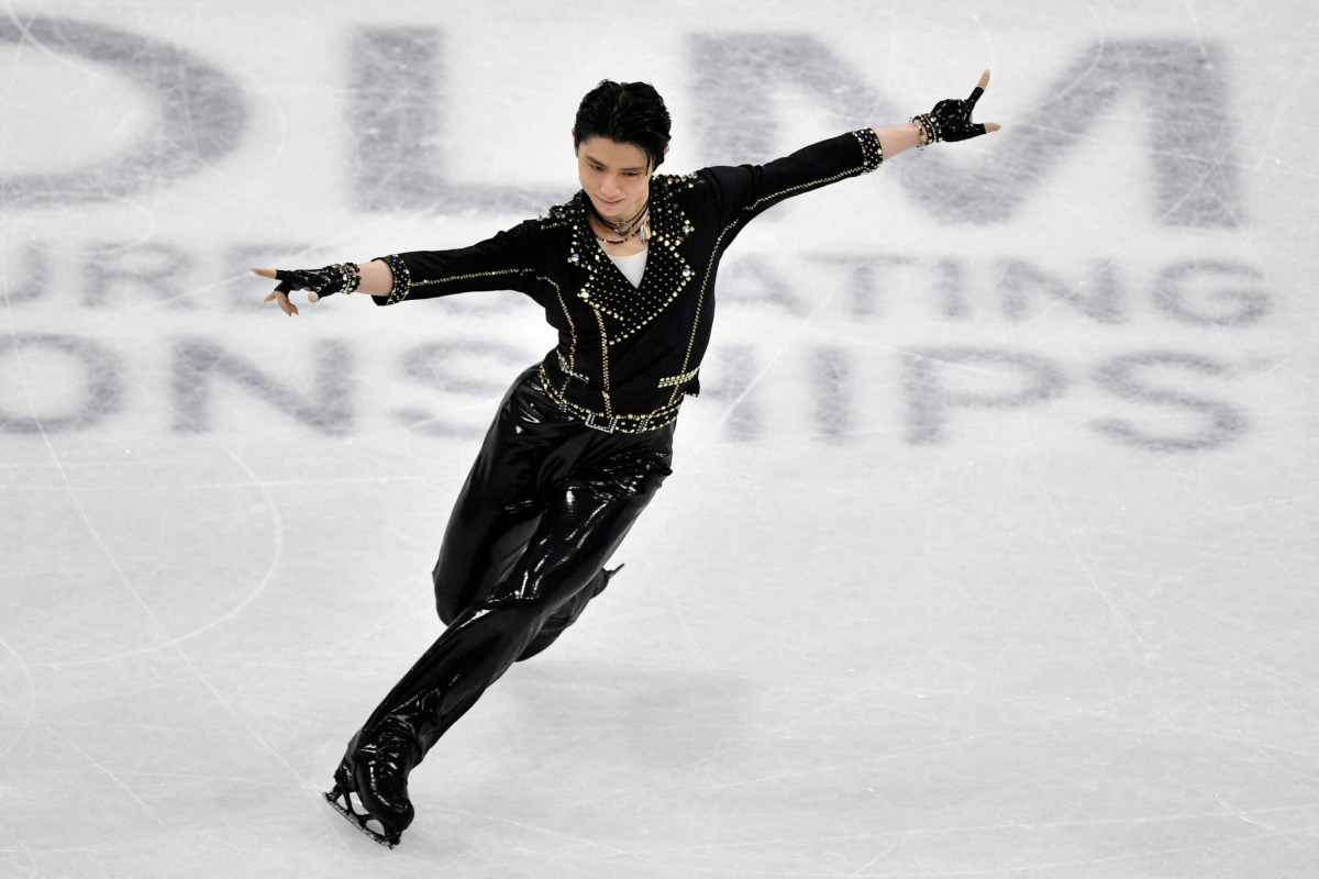 FILE PHOTO: Yuzuru Hanyu of Japan during the men's short program Jessica Gow/TT News Agency via REUTERS/File Photo
