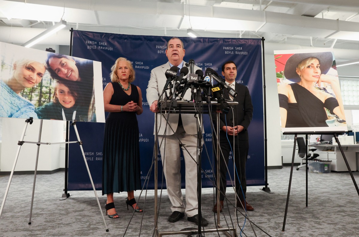 Brian Panish, lead attorney for late cinematographer Halyna Hutchins speaks to media, in Los Angeles, California, U.S., February 15, 2022. REUTERS/Mario Anzuoni
