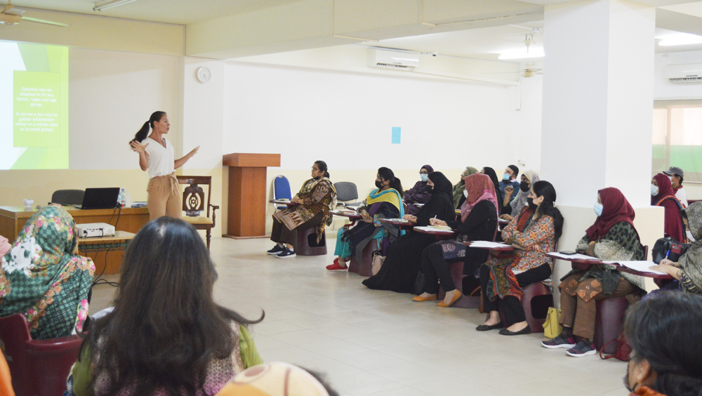 A session of teachers’ training programme at Pakistan International School Qatar (PISQ).