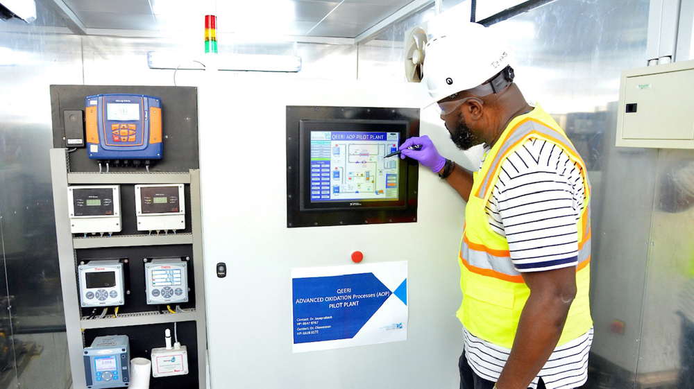 The AOP pilot plant is operating at Ashghal’s Doha North Sewage Treatment Plant.
