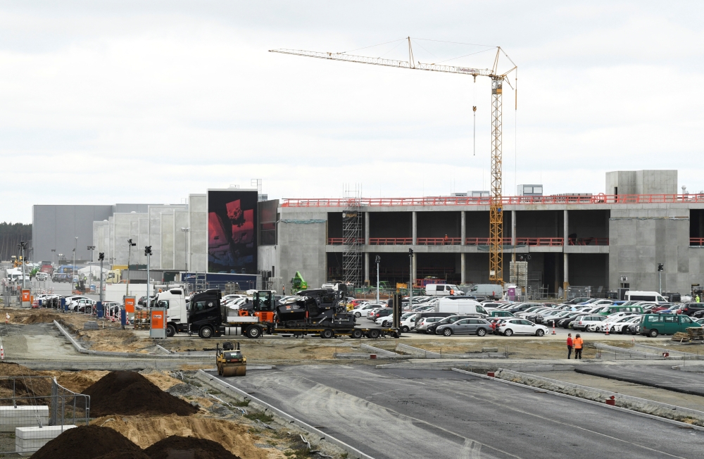 A general view shows the construction site of Tesla's electric car factory in Gruenheide, near Berlin, Germany, March 4, 2022. REUTERS/Annegret Hilse