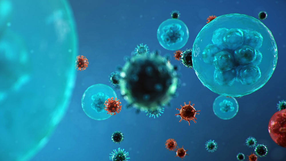 3D illustration Coronavirus concept under the microscope.