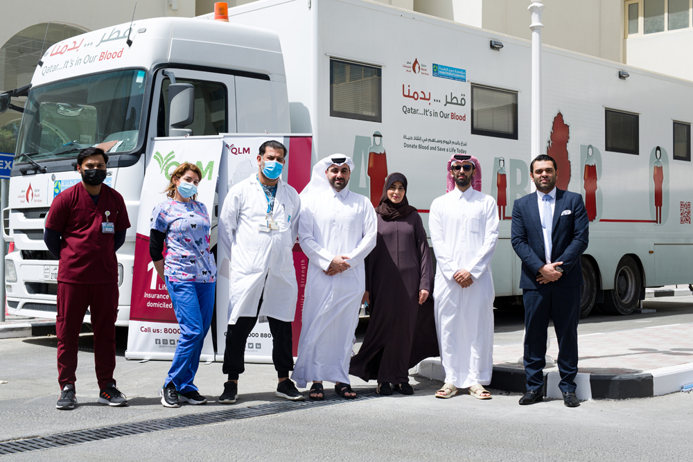 Participants from QLM Life & Medical Insurance Company and HMC officials the during blood donation drive.