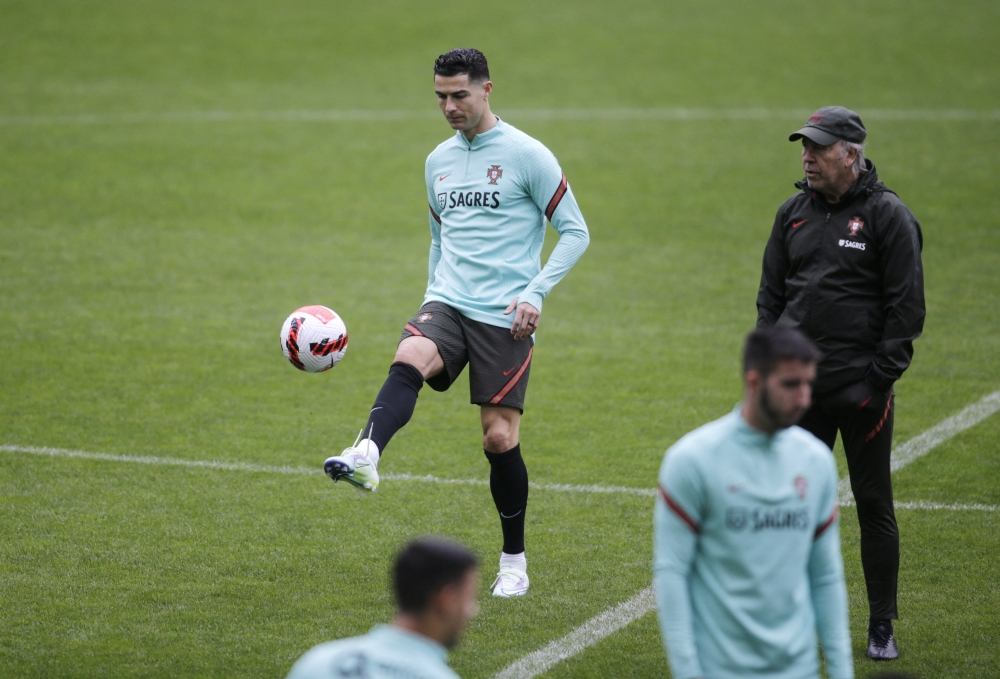 Portugal's Cristiano Ronaldo during training Reuters/Miguel Vidal