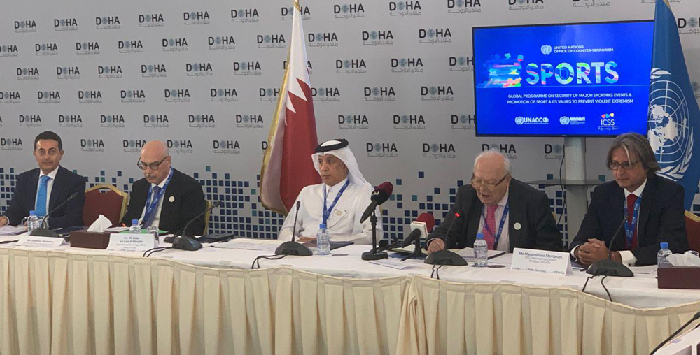 Minister of State for Foreign Affairs H E Sultan bin Saad Al Muraikhi attending the conference.