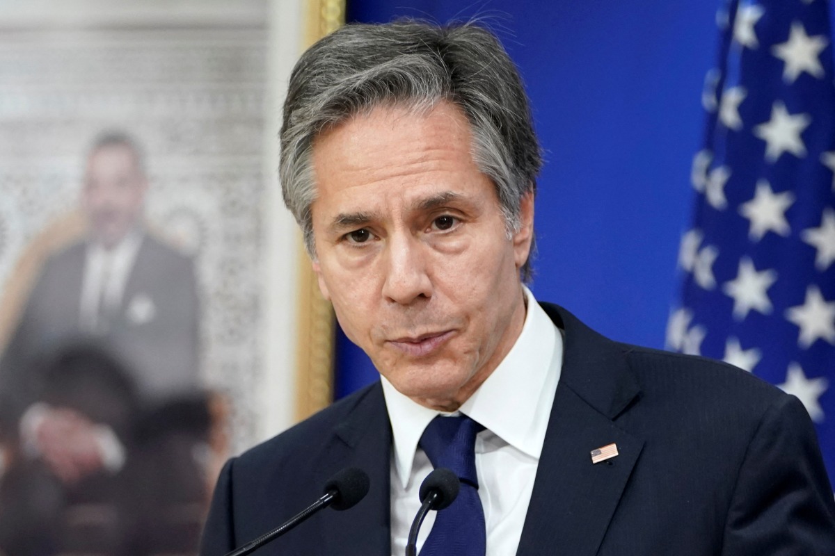 U.S. Secretary of State Antony Blinken speaks during a news conference in Rabat, Morocco, March 29, 2022. Jacquelyn Martin/Pool via REUTERS
