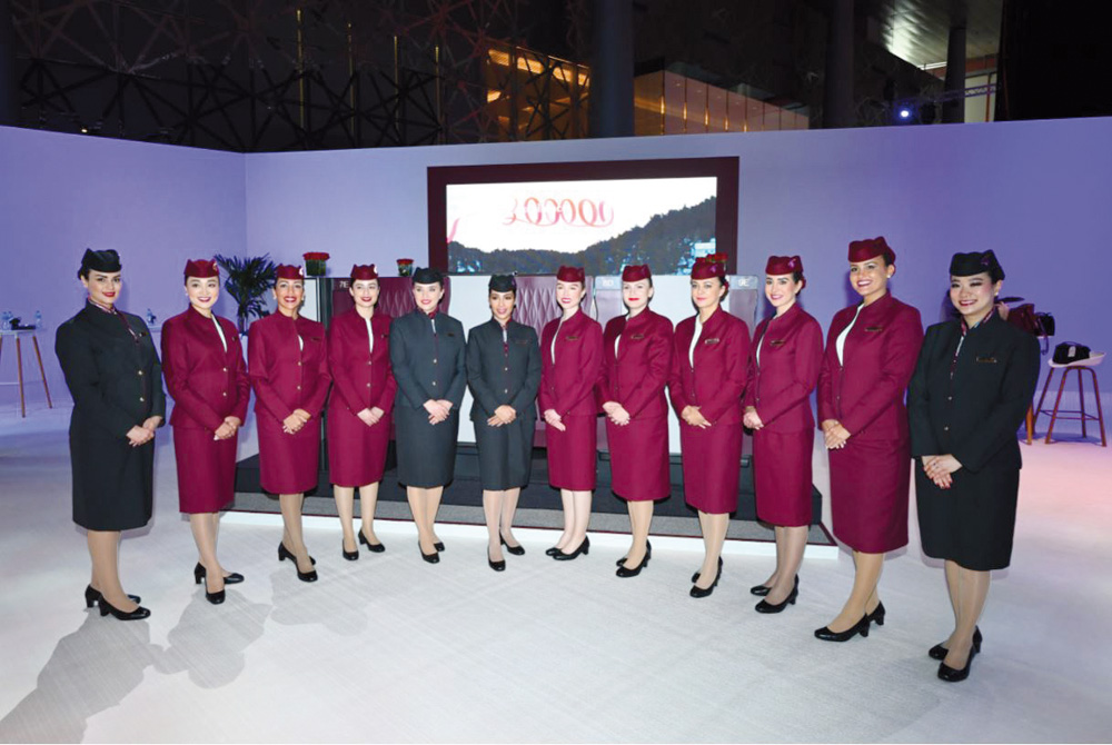 Qatar Airways cabin crew during the FIFA World Cup Qatar 2022 final draw events.