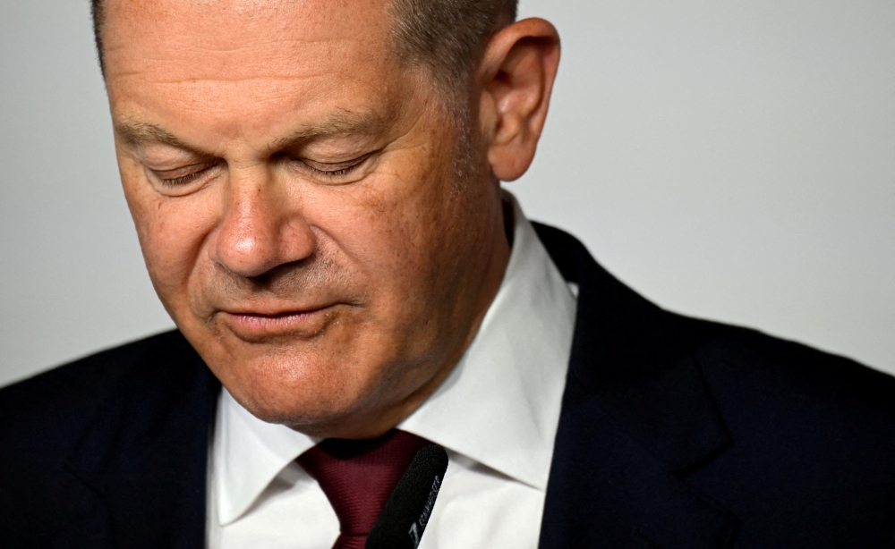 German Chancellor Olaf Scholz attends the opening event of this year's Girls' Day event, in Berlin, Germany, April 27, 2022. Tobias Schwarz/Pool via Reuters/File Photo