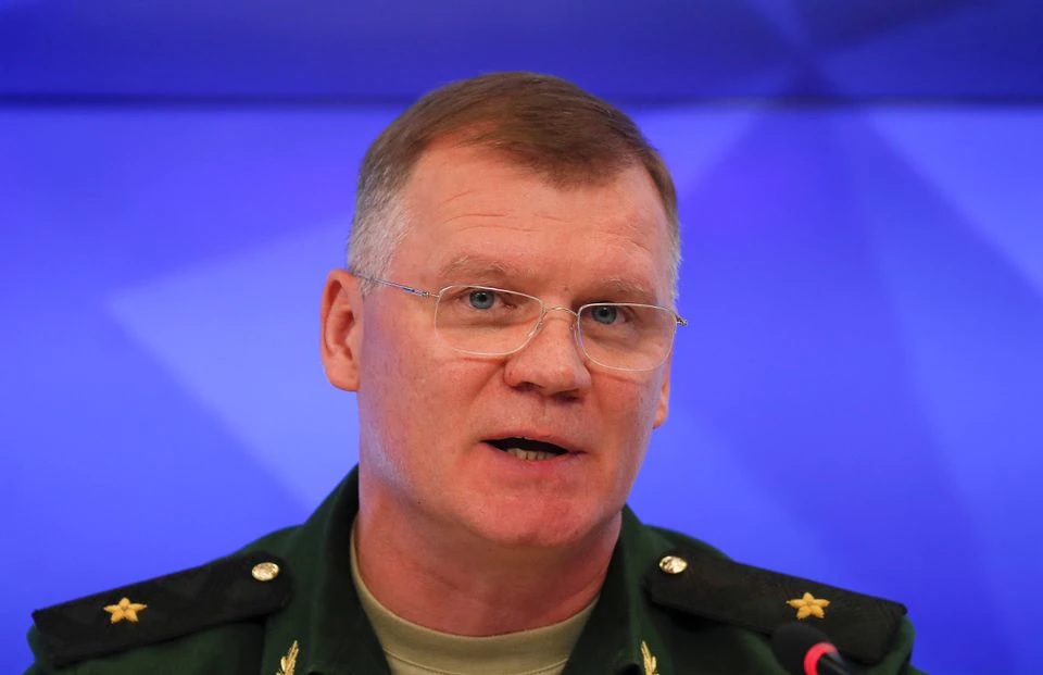 Chief of the directorate of media service and information of the Russian Defence Ministry, Major-General Igor Konashenkov speaks during a news conference, dedicated to the crash of the Malaysia Airlines Boeing 777 plane operating flight MH17 downed in eastern Ukraine in 2014, in Moscow, Russia September 17, 2018. REUTERS/Maxim Shemetov

