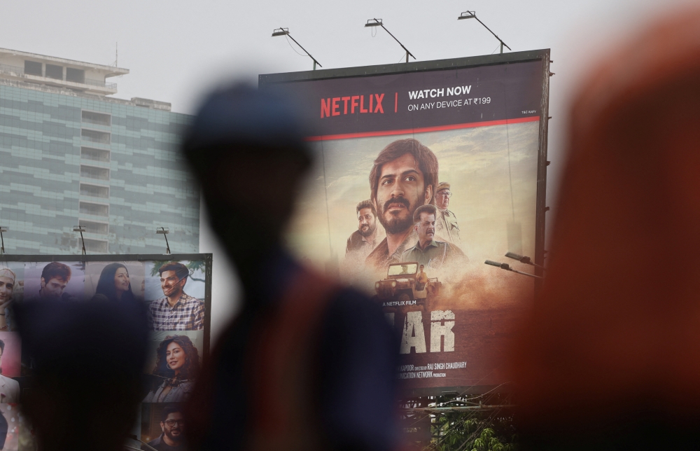 A billboard for the Netflix film 